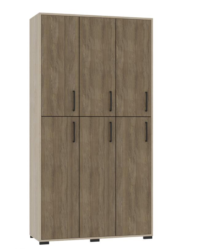 Шафа 6-ти дверна для одягу, 1059х405х2025 мм ("ЛЕОНТЕК") (6610)